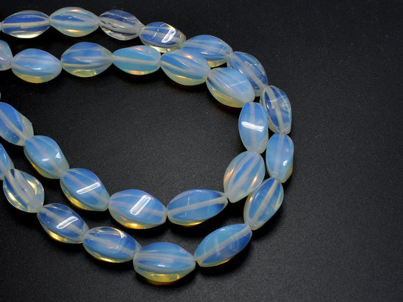 White Opalite Beads, 8x16mm Swirl Beads-BeadBeyond