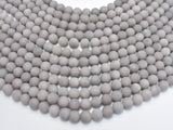 Matte Jade Beads-Gray, 8mm (8.4mm) Round-Gems: Round & Faceted-BeadBeyond
