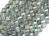 Gray Picture Jasper Beads, 8mm Star Cut Faceted Round-Gems: Round & Faceted-BeadBeyond