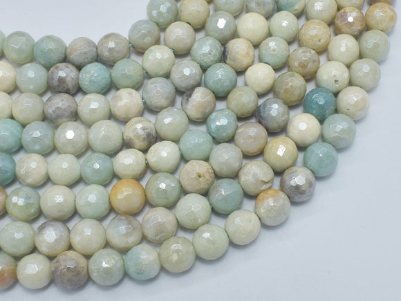 Mystic Coated Amazonite, 8mm (8.5mm) Faceted, AB Coated-BeadBeyond