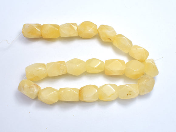 Yellow Jade Beads, 13x18mm Faceted Nugget Beads-BeadBeyond