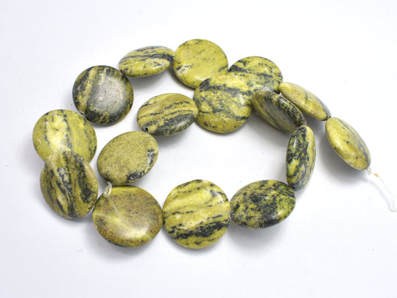 Yellow Turquoise, 25mm Coin Beads-BeadBeyond