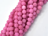 Matte Jade Beads, Hot Pink, 8mm (8.4mm) Round-Gems: Round & Faceted-BeadBeyond