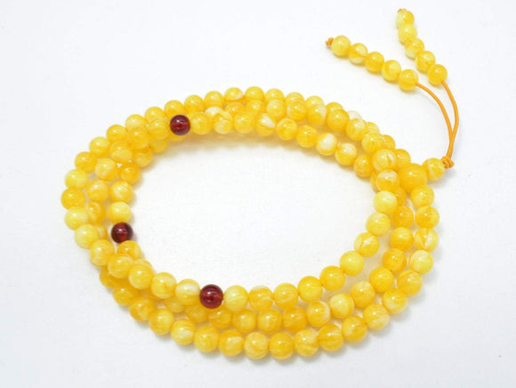 Amber Resin-Yellow, 6mm Round Beads, 23 Inch, Approx 108 beads-Gems: Round & Faceted-BeadBeyond