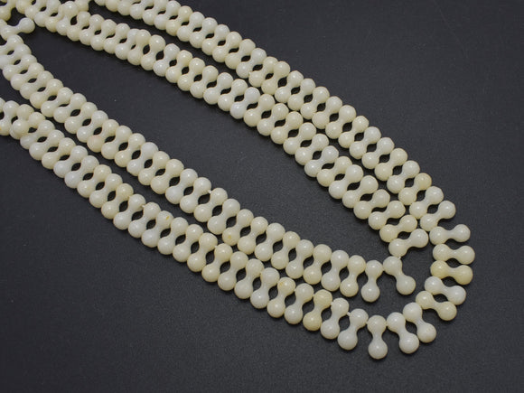White Coral, 4x9mm Top Drilled Peanut Beads-BeadBeyond