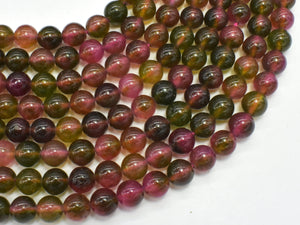 Jade - Watermelon Tourmaline Color, 8mm, Round-BeadBeyond