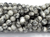 White Zebra Jasper, 8mm (8.3mm) Round Beads-Gems: Round & Faceted-BeadBeyond