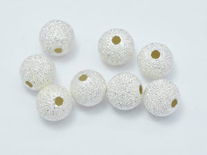 6pcs 925 Sterling Silver Beads, Stardust Silver Beads, 6mm Round-Metal Findings & Charms-BeadBeyond