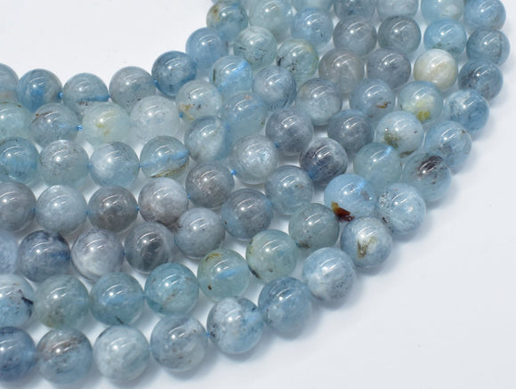 Genuine Aquamarine Beads, 10mm Round Beads-Gems: Round & Faceted-BeadBeyond