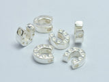 2pcs 925 Sterling Silver Horseshoe Beads, U Shape Beads, 6.5x7mm-BeadBeyond