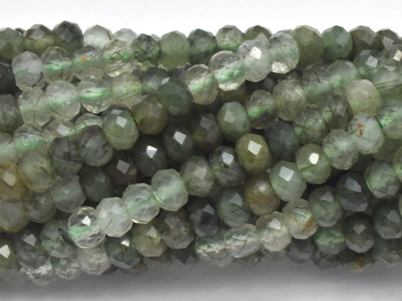 Green Rutilated Quartz Beads, 2.8x3.9mm Micro Faceted Rondelle-Gems:Assorted Shape-BeadBeyond