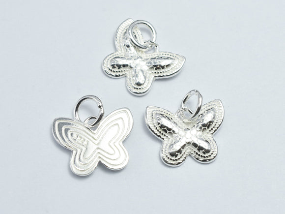 1pc 925 Sterling Silver Charms, Butterfly Charm, 14x11mm-BeadBeyond