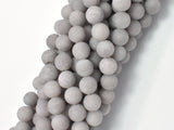 Matte Jade Beads-Gray, 8mm (8.4mm) Round-Gems: Round & Faceted-BeadBeyond