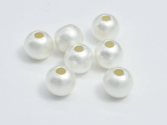 10pcs Matte 925 Sterling Silver Beads, 5mm Round-Metal Findings & Charms-BeadBeyond