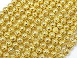 Lava-Gold Plated, 6mm (6.7mm) Round-Gems: Round & Faceted-BeadBeyond