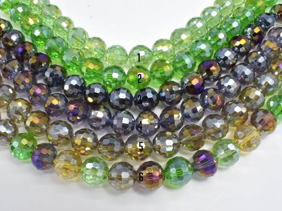 Crystal Glass Beads, 10mm Faceted Round Beads with AB, 7 Inch-Pearls & Glass-BeadBeyond