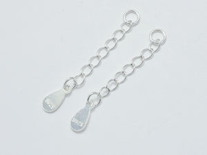 4pcs 925 Sterling Silver Extension Chain, 30mm Long-Metal Findings & Charms-BeadBeyond