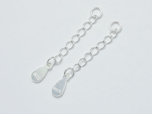 4pcs 925 Sterling Silver Extension Chain, 30mm Long-Metal Findings & Charms-BeadBeyond