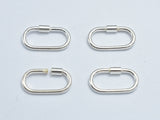 2pcs 925 Sterling Silver Screw Oval Clasp, Oval Clasp Connectors, 7x14mm-BeadBeyond