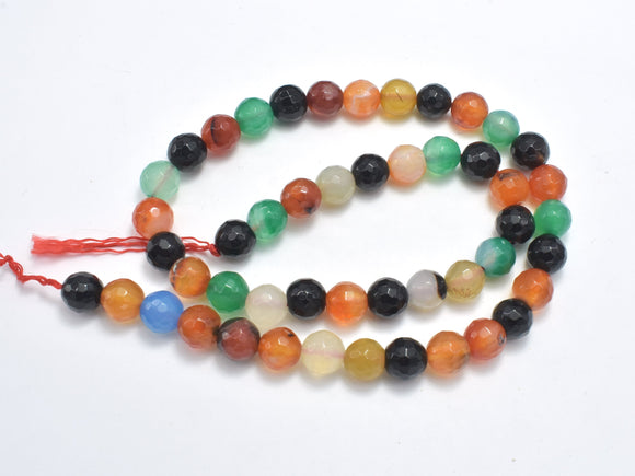 Agate Beads, Multi Color, 8mm Faceted Round-Agate: Round & Faceted-BeadBeyond