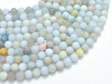 Matte Aquamarine Beads, 6mm (6.5mm) Round-BeadBeyond