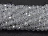 Cubic Zirconia - Clear, CZ beads, 4mm, Faceted-BeadBeyond