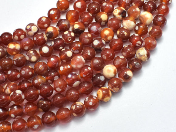 Fire Agate - Red & White 8mm Round-BeadBeyond