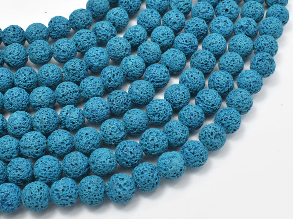 Blue Lava Beads, 8mm (8.6mm) Round Beads-Gems: Round & Faceted-BeadBeyond
