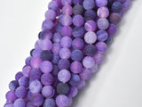 Frosted Matte Agate Beads- Purple, 7.8mm, Round Beads-Gems: Round & Faceted-BeadBeyond