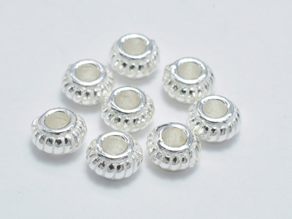 8pcs 925 Sterling Silver Beads, 4.5x2.8mm Rondelle Beads-Metal Findings & Charms-BeadBeyond