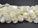 Mother of Pearl, MOP, White, 15mm Coin-BeadBeyond
