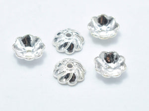 20pcs 5mm 925 Sterling Silver Bead Caps, 5x2mm Flower Bead Caps-Metal Findings & Charms-BeadBeyond