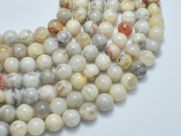 White Crazy Lace Agate 8mm Round Beads, 14.5 Inch-BeadBeyond