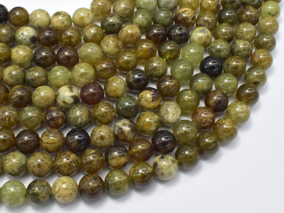 Green Garnet Beads, 8mm Round Beads-BeadBeyond