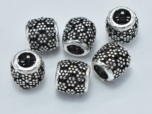 4pcs 925 Sterling Silver Bead, Drum Beads, Spacer Beads, 6x6mm-Metal Findings & Charms-BeadBeyond
