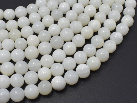 White Mother of Pearl Beads, MOP, 8mm (8.3mm) Round-Gems: Round & Faceted-BeadBeyond