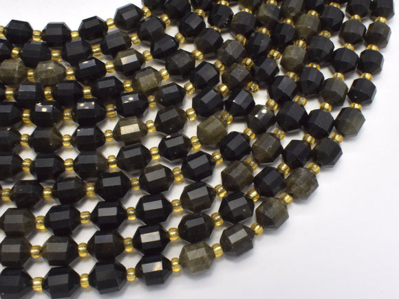 Golden Obsidian Beads, 8mm Faceted Prism Double Point Cut-Gems: Round & Faceted-BeadBeyond