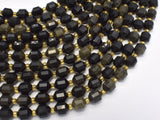 Golden Obsidian Beads, 8mm Faceted Prism Double Point Cut-Gems: Round & Faceted-BeadBeyond