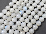 White Moonstone Beads, 8mm (8.5mm) Round Beads-BeadBeyond