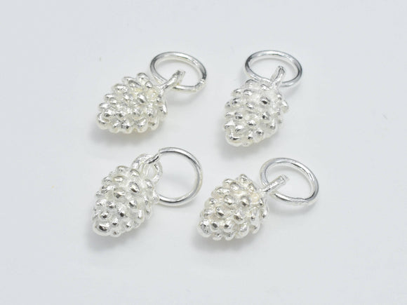 2pcs 925 Sterling Silver Charms, Pine Cones Charms, 5.5x9mm-Metal Findings & Charms-BeadBeyond