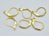 20pcs Leverback Earwires, Earing Hooks, Gold Plated, 10x16mm, Hole 1.5mm-Metal Findings & Charms-BeadBeyond