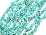 Howlite Turquoise, Chips Bead, Blue, (4-10) mm, 35 Inch-Gems: Nugget,Chips,Drop-BeadBeyond