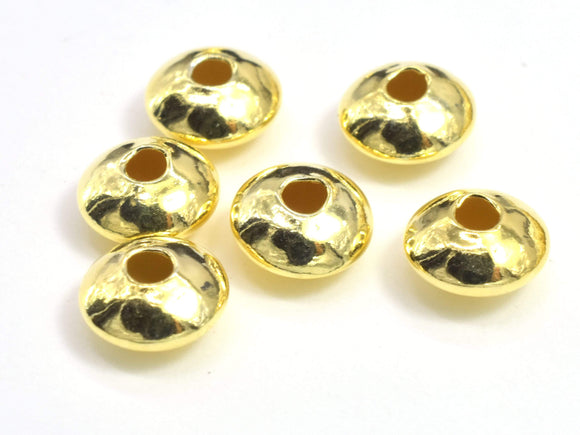 10pcs 24K Gold Vermeil Spacers, 925 Sterling Silver Beads, 6x3mm Saucer Beads-Metal Findings & Charms-BeadBeyond