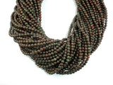 Red Green Garnet Beads, 4mm Round Beads-BeadBeyond