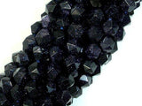 Blue Goldstone Beads, 8mm (7.5mm) Star Cut Faceted Round-Gems: Round & Faceted-BeadBeyond