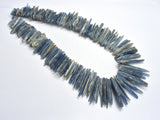 Blue Kyanite (7-12)x(16-48)mm Graduated Top Drilled Slice Stick-BeadBeyond