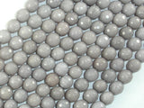 Jade Beads, Light Gray, 8mm Faceted Round-Gems: Round & Faceted-BeadBeyond