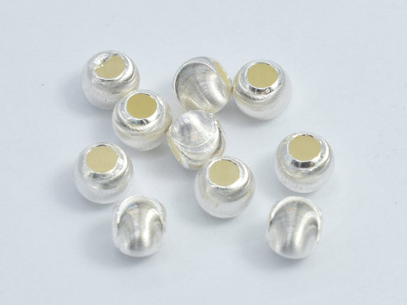 10pcs Cat's Eye 925 Sterling Silver Beads, 4mm Round Beads-BeadBeyond
