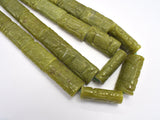 Jade Beads, 19x36mm, Flat Tube, Caved Jade-BeadBeyond