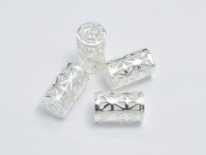 2pcs 925 Sterling Silver Beads, 5x10mm Tube Beads, Big Hole Filigree Beads-Metal Findings & Charms-BeadBeyond